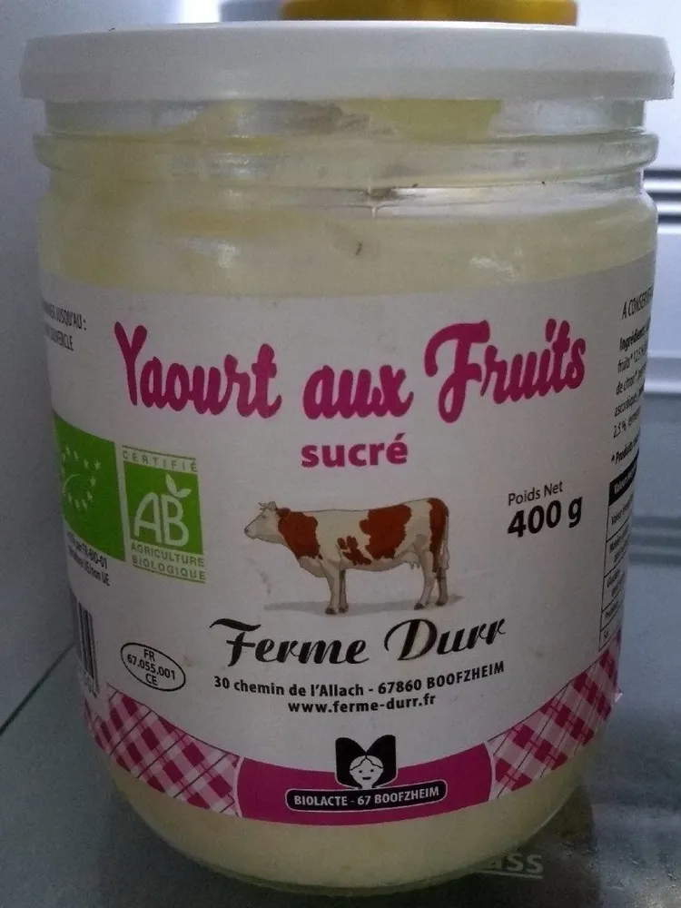 Yaourt aux fruits sucré
