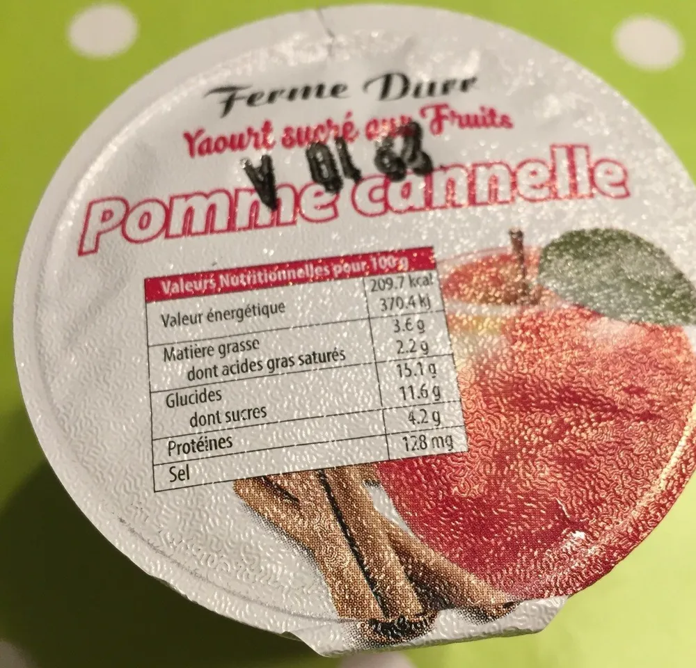 Yaourt aux fruits pomme cannelle
