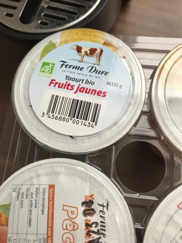Yaourt bio fruits jaunes