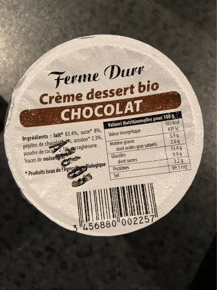 Crème dessert chocolat