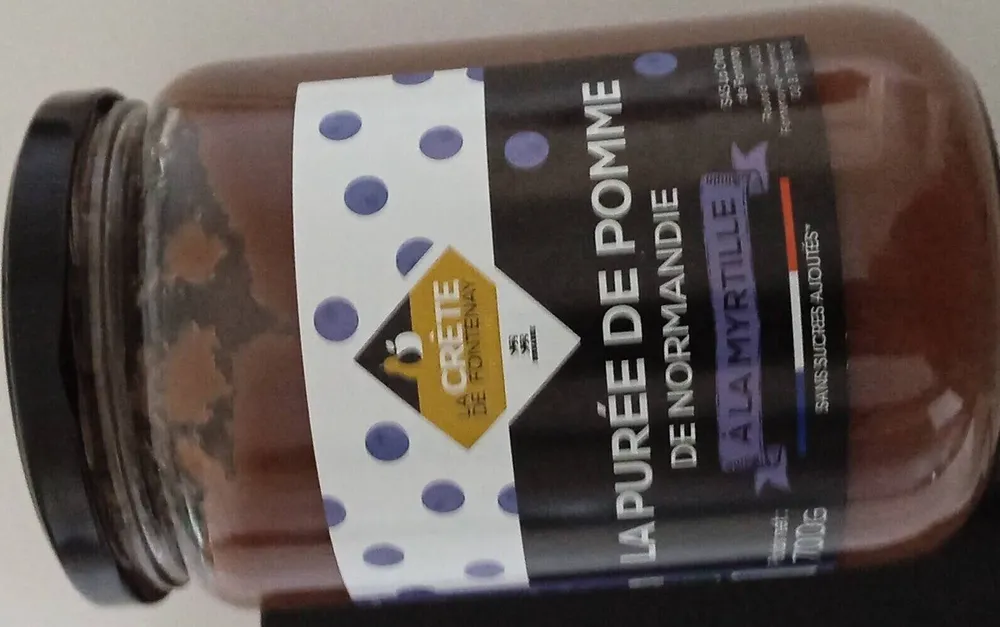 La purée de pomme de Normandie à la myrtille