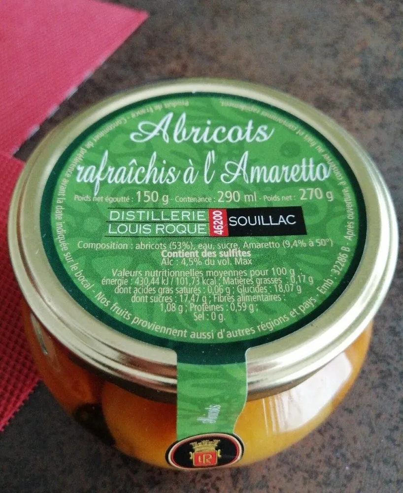 Abricots rafraîchis à l'almaretto