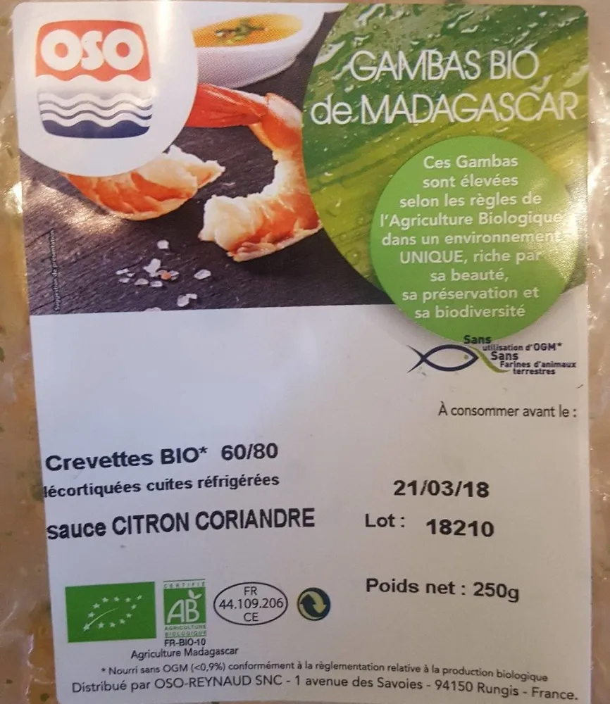 Gambas bio de Madagascar
