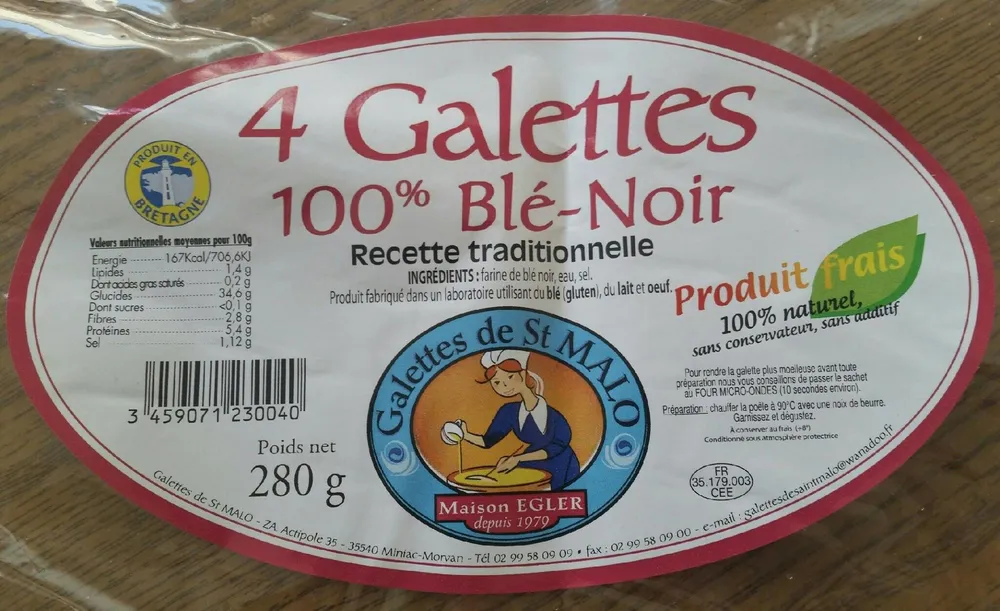 4 Galettes 100% blé noir