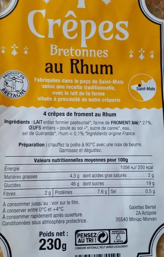Crêpes Bretonnes au Rhum