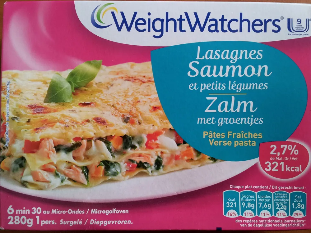 Lasagnes Saumon et petits légumes, Pâtes Fraîches (2,7 % MG), Surgelé