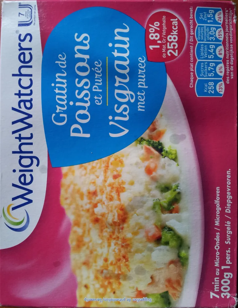 Gratin de Poissons et Purée (1,8 % MG), Surgelé