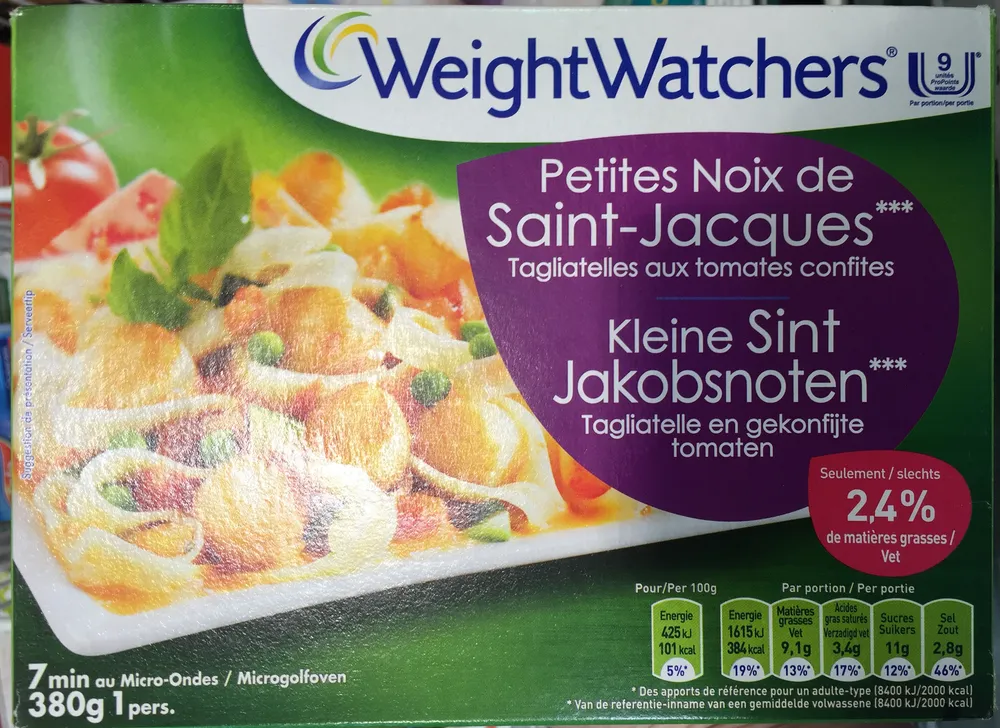 Petites Noix de Saint-Jacques, Tagliatelles aux tomate confites (2,4 % MG)