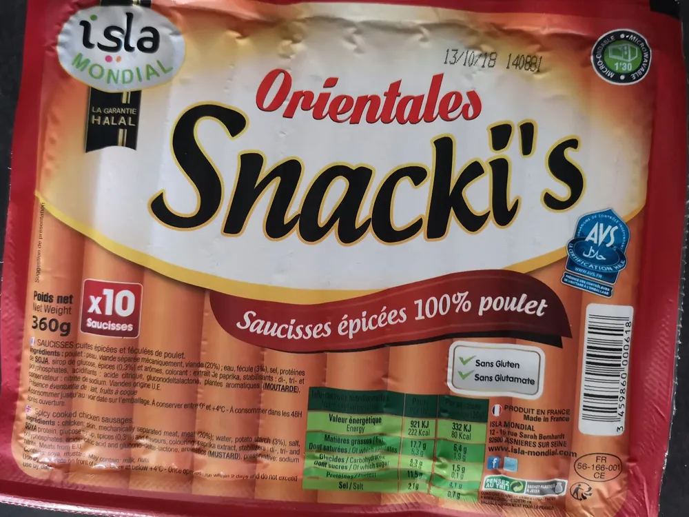 360G Saucisse Volaille Fumée Halal
