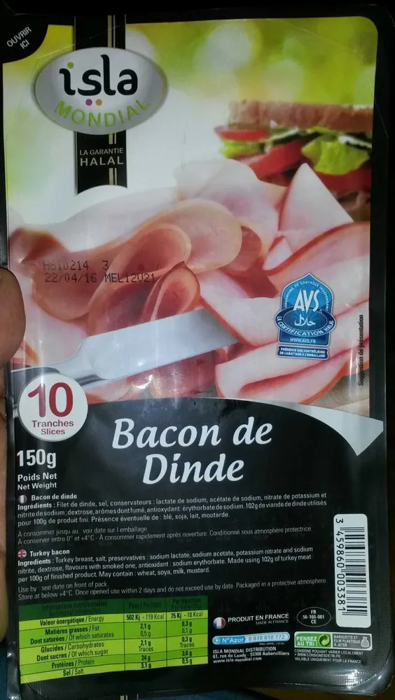Bacon de Dinde