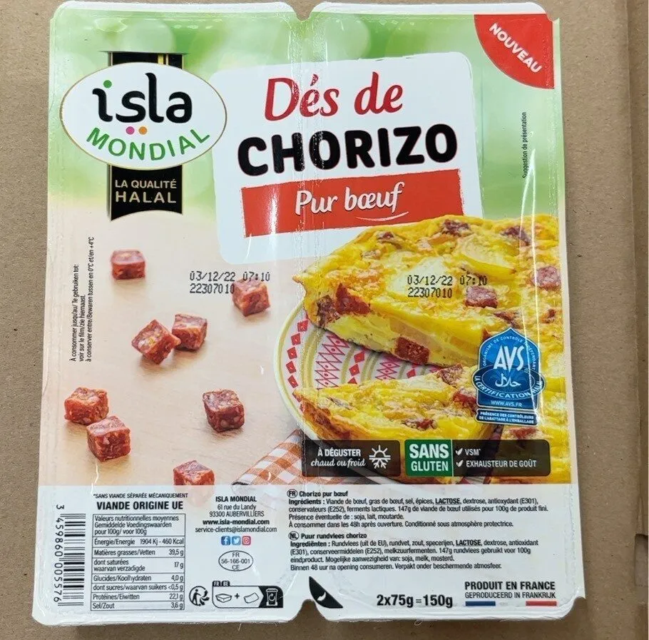 Dés de chorizo Pur boeuf