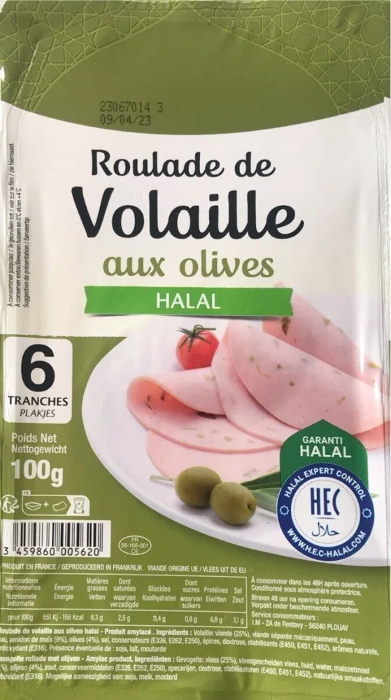 Roulade de volaille aux olives halal