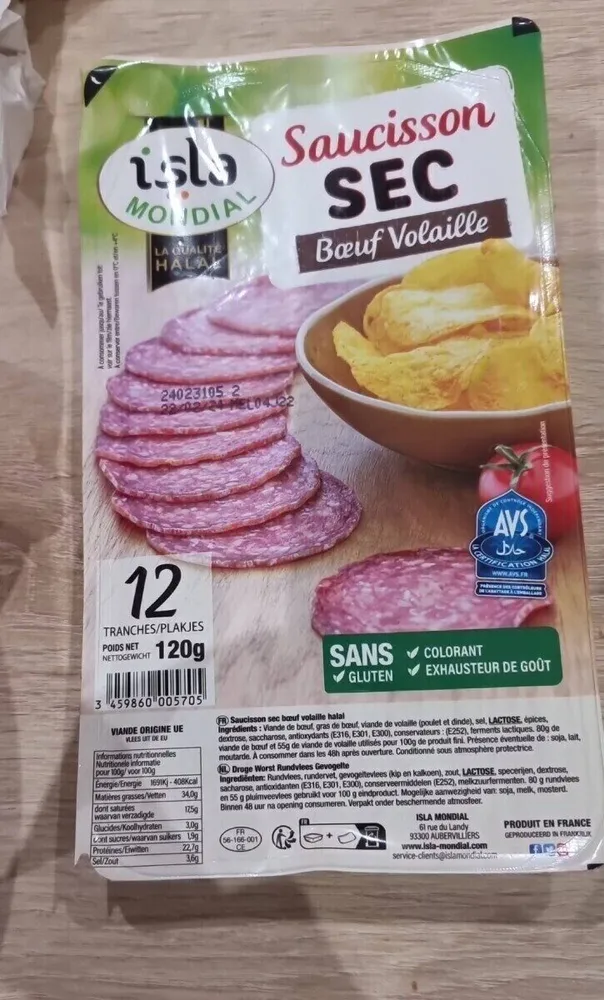 Saucisson sec bœuf volaille