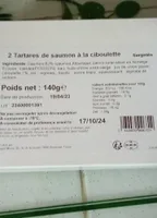 2 tartares de saumon à la ciboulette