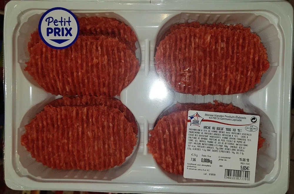 Hache au boeuf 100gX8 15%