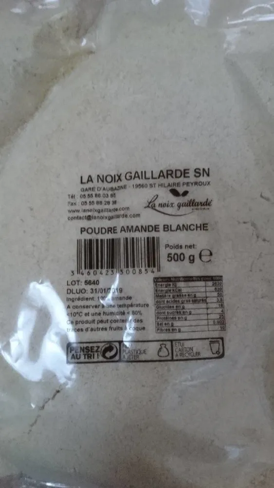 Poudre Amandes Blanches 500g