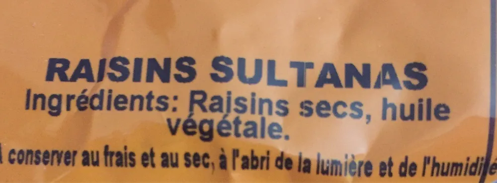 Raisin sultanas