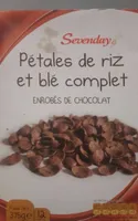 Pétales de riz et blé complet enrobés de chocolat