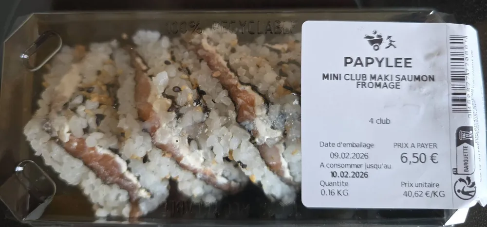 Mini club maki saumon fromage