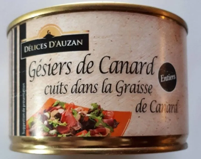 Gésiers de Canard Entiers Cuits dans la Graisse d'Oie