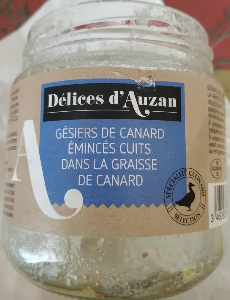 Gésiers de canard cuits dans la graisse de canard