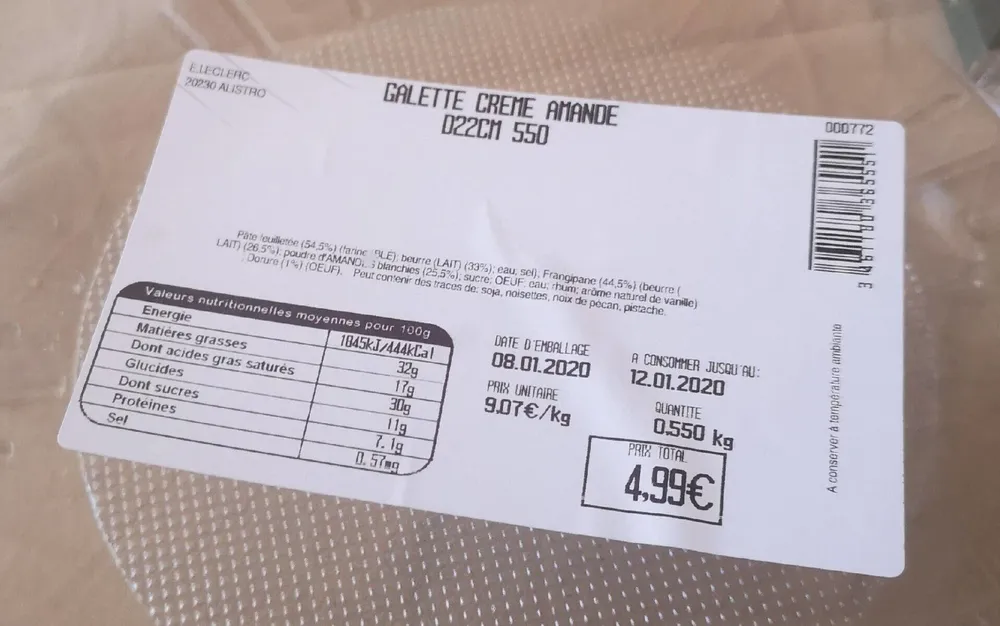 Galette crème amande