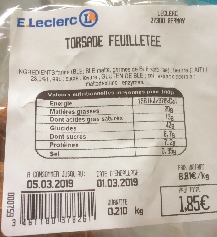 Torsade feuilletée