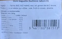 Demi baguette Duchesse nature