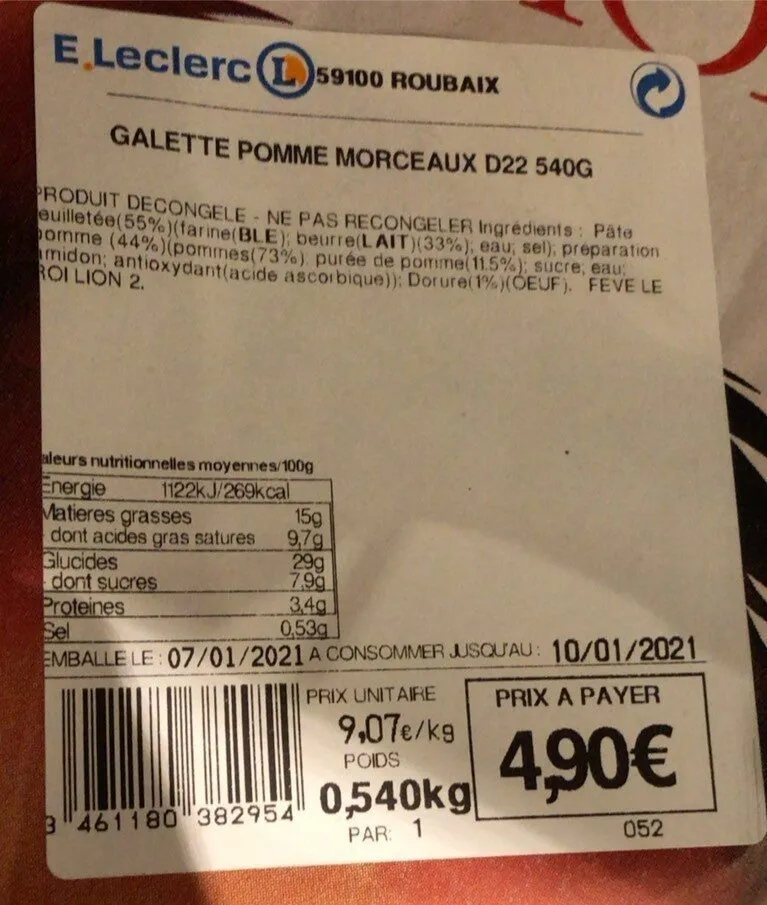 Galette pomme