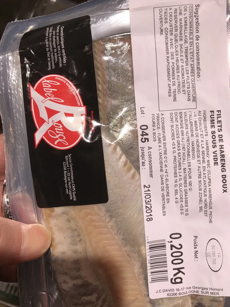 Filet de hareng doux sous vide label rouge
