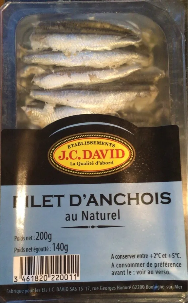Filets d’anchois au naturel