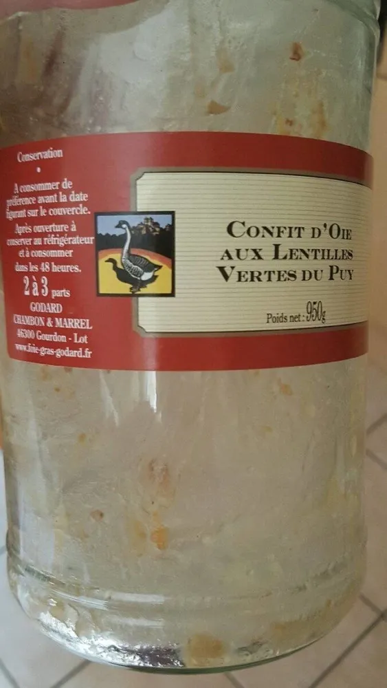 Confit d'oie aux lentilles vertes du Puy