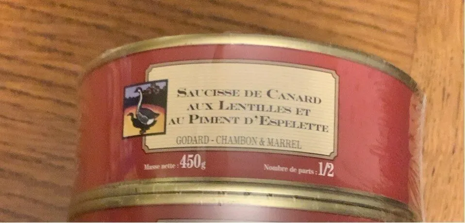 Saucisses de canard aux lentilles et piment d’espelette