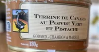 Terrine de canard au poivre, vert et pistaches