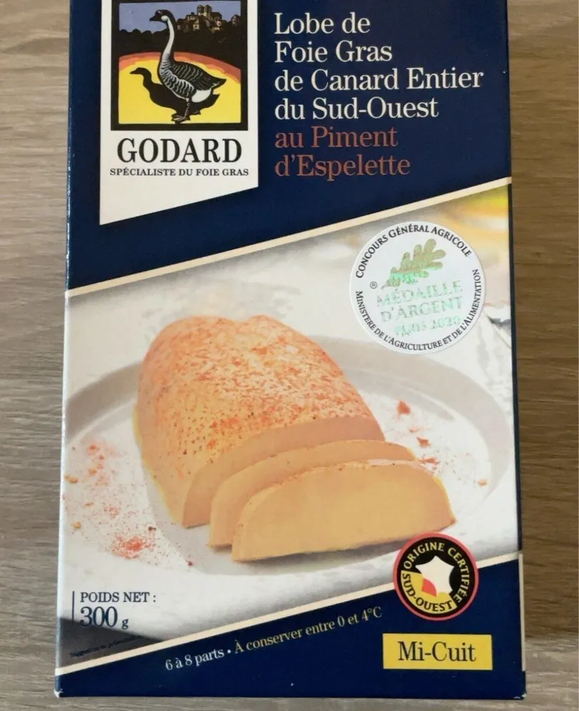 Lobe de foie gras de cabard entier du sud-ouest
