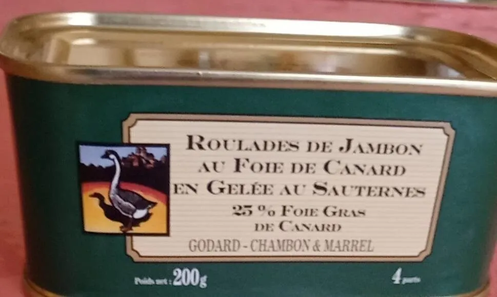 Roulades de jambon au foie de canard en gelée au Sauternes