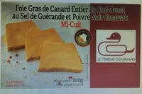 Foie gras de canard entier du sud-ouest au sel de Guérande et poivre noir Sarawak