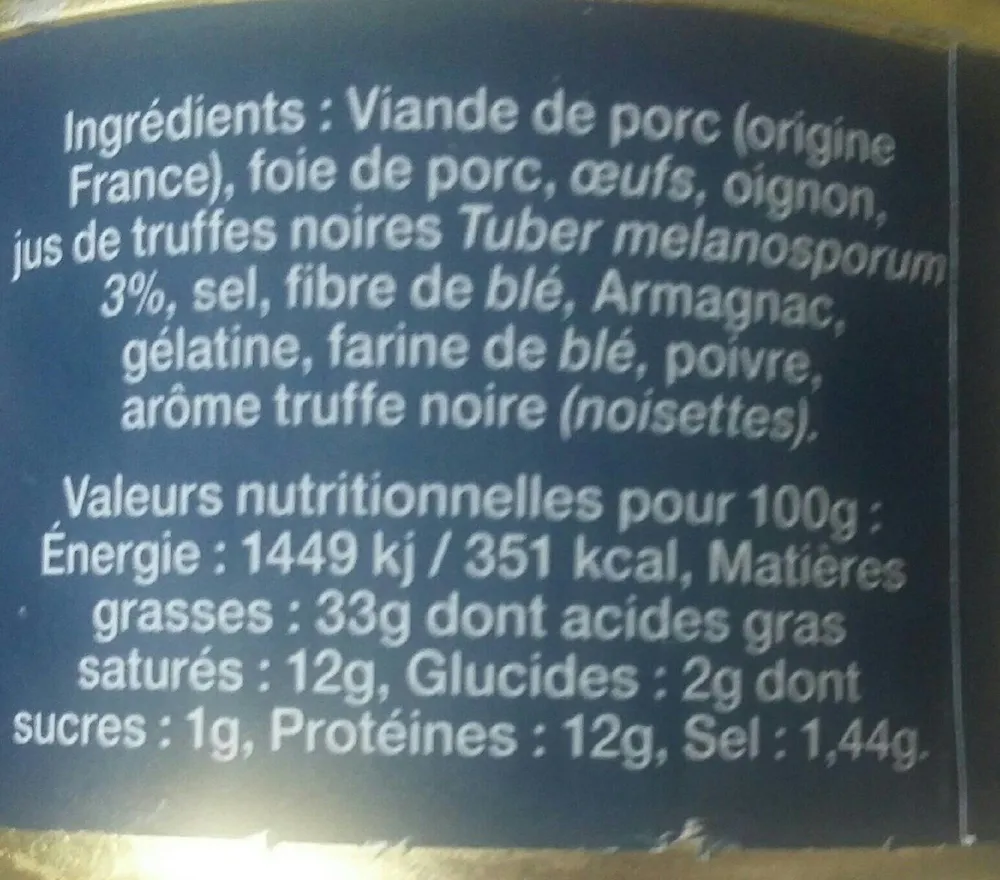 Terrine de campagne au jus de truffe