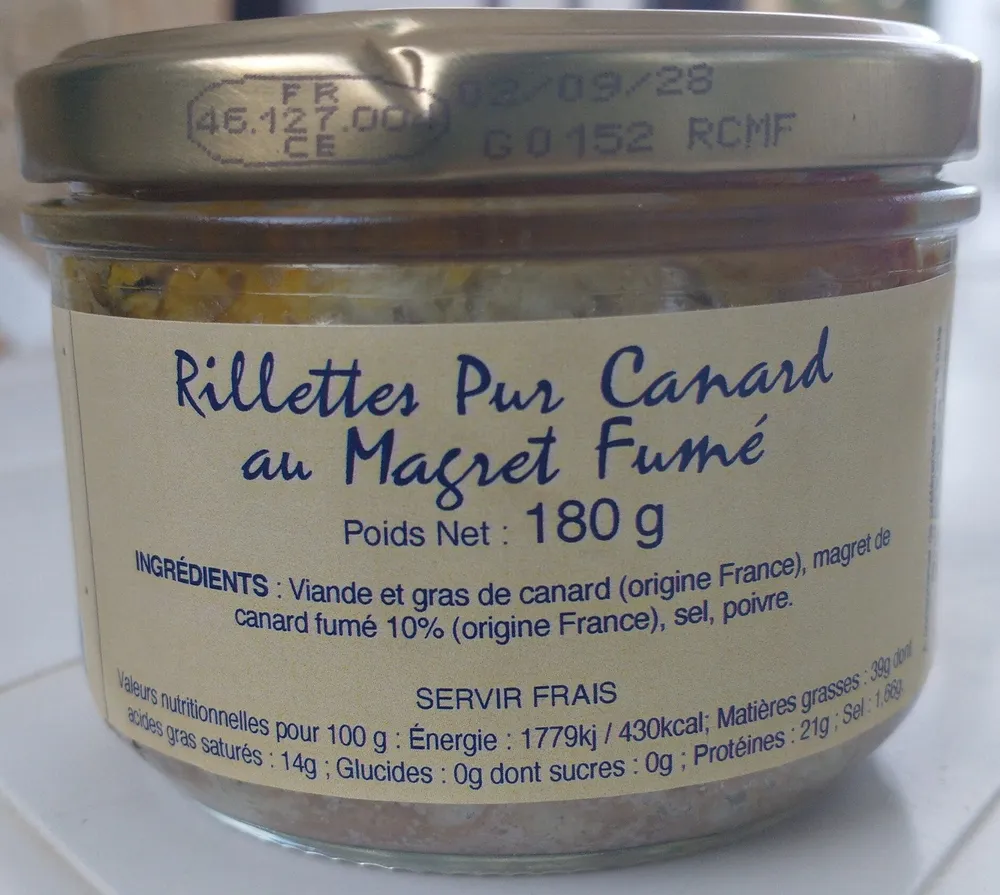 Rillettes Pur Canard au Magret Fumé