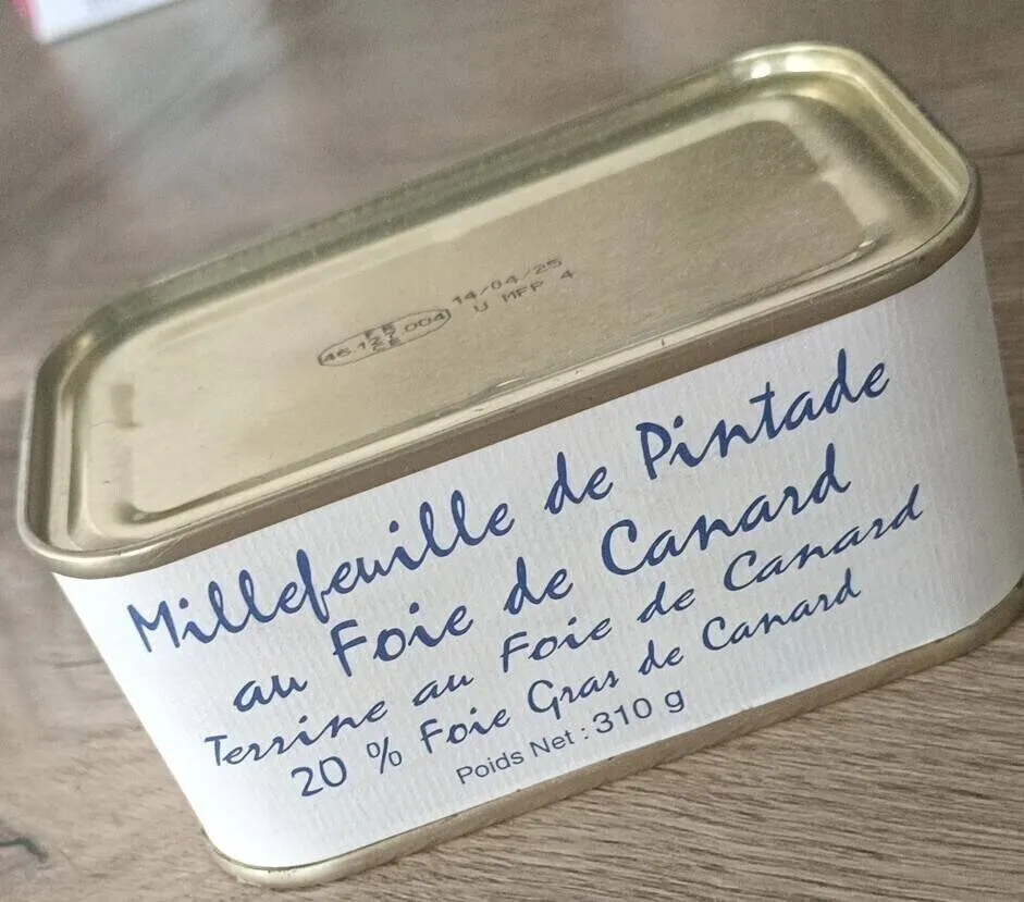 Millefeuille de pintade au foie de canard