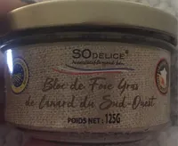 Bloc de foie gras de canard du sud ouest
