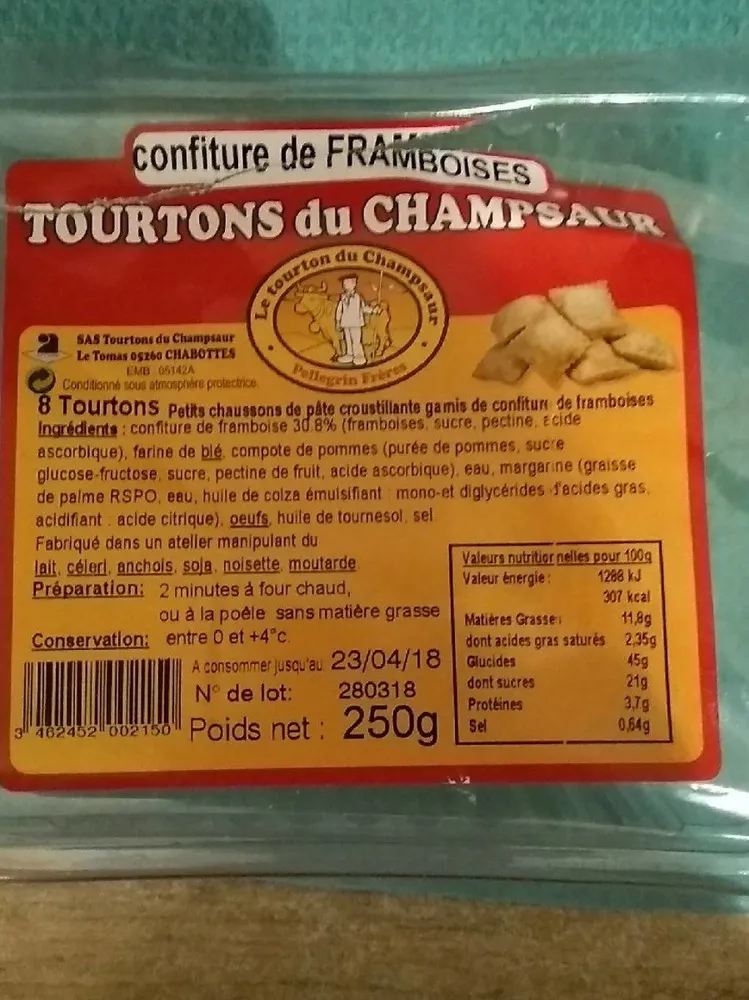 Tourtons du champsaur confiture de framboises
