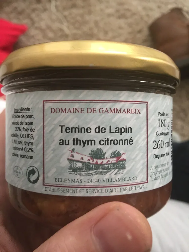 terrine de lapin au thym citronné