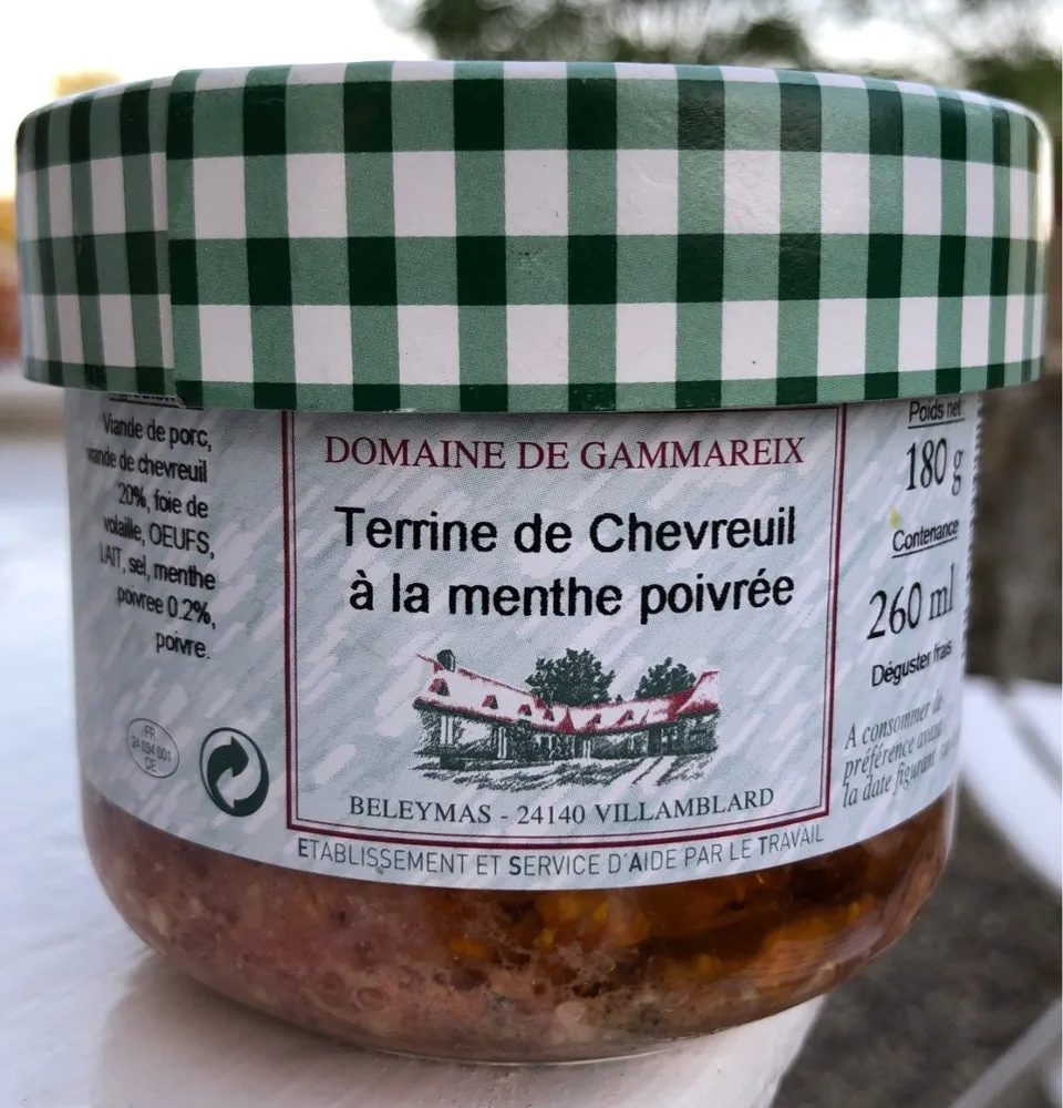 Terrine de chevreuil à la menthe poivrée