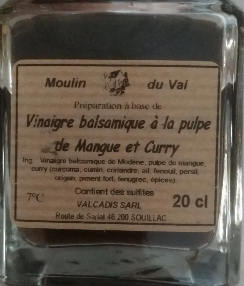 Vinaigre balsamique à la pulpe de Mangue et Curry