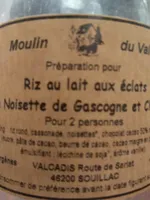 Riz au lait noisettes  et chocolat