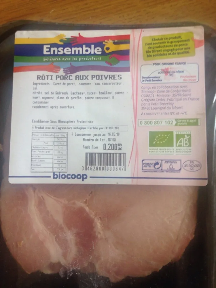 Rôti de porc aux poivres
