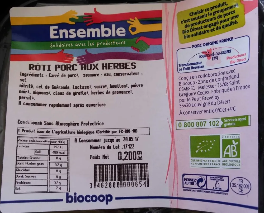 Rôti porc aux herbes