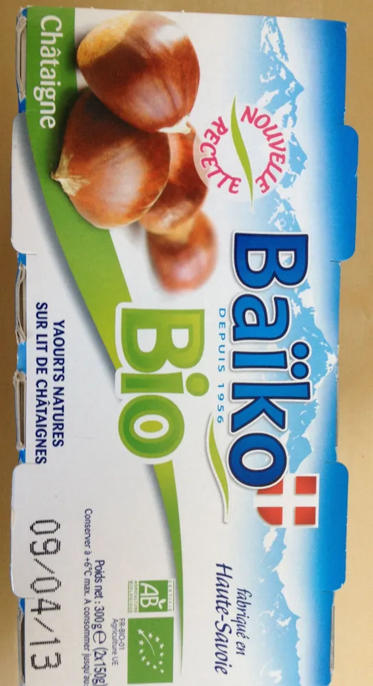 Baïko Yaourts natures sur lit de châtaignes