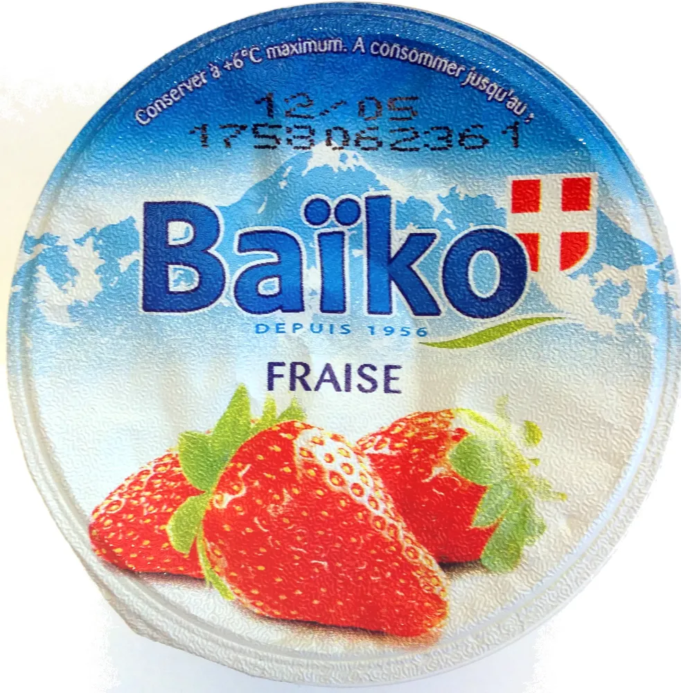 Yaourt sur lit de fruits à la fraise